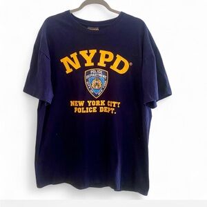 NYPD NEW YORK POLICE DEPARTMENT GRAPHIC  T SHIRT NAVY SIZE XL TOP OF THE ROCK